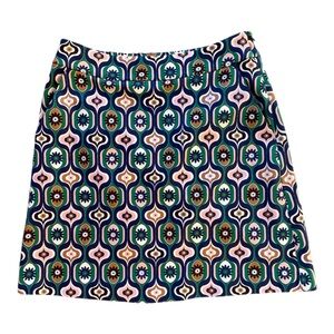 Boden Mini Skirt Geo Print 70’s pattern Size 4L
